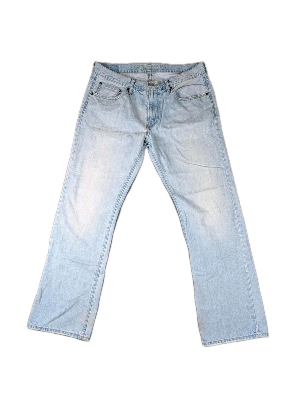 American Eagle Jeans Mens 34x32 Blue Light Wash Original Boot Cut Y2K Denim